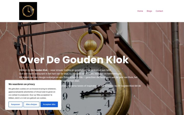 Screenshot von degoudenklok.nl
