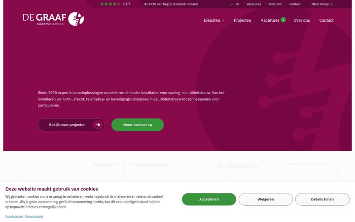 Screenshot von degraafelektrotechniek.nl
