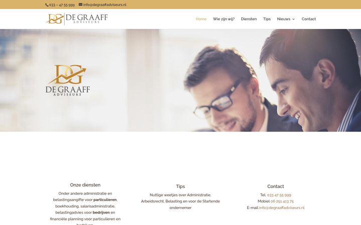 Screenshot von degraaffadviseurs.nl