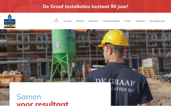 Screenshot of degraafinstallaties.nl