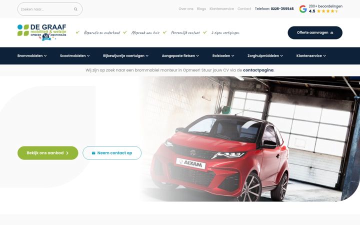 Screenshot of degraafmobiliteit.nl