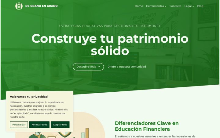 Screenshot of degranoengrano.com