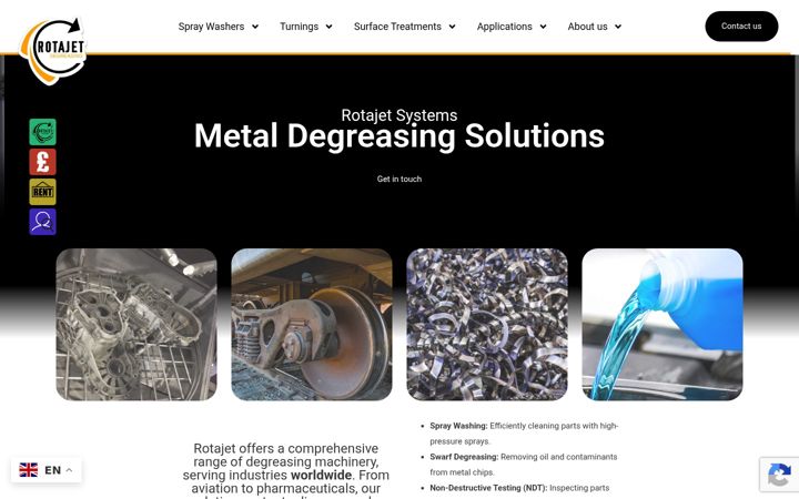 Screenshot of degreasingmachines.com