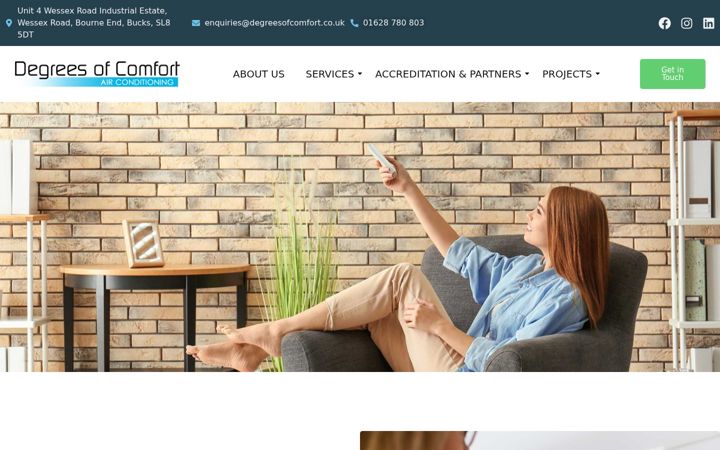 Screenshot of degreesofcomfort.co.uk