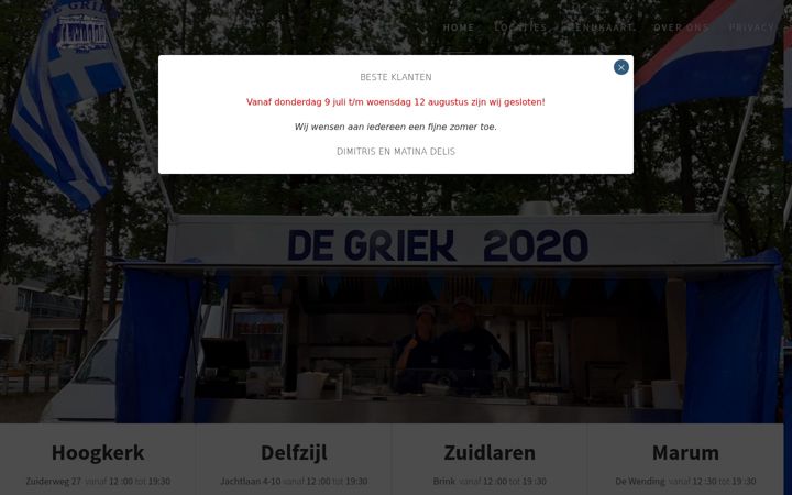 Captură de ecran a degriek2020.nl