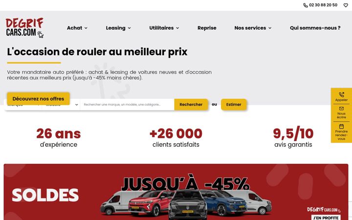 Screenshot of degrifcars.com