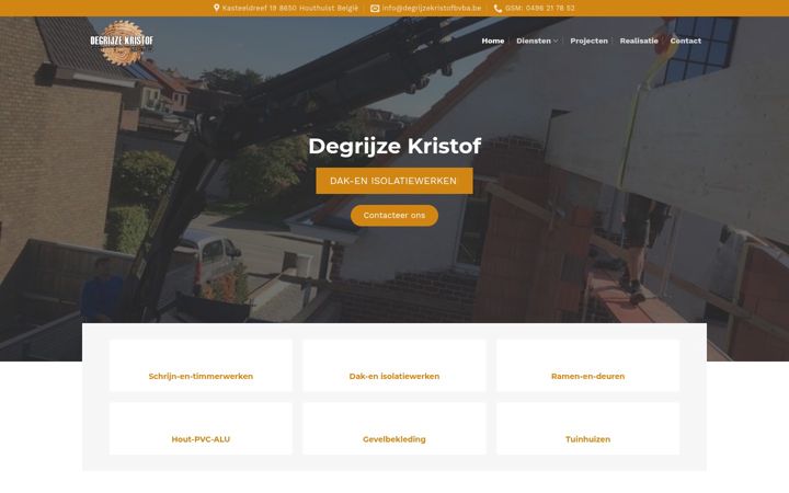 Screenshot of degrijzekristofbvba.be