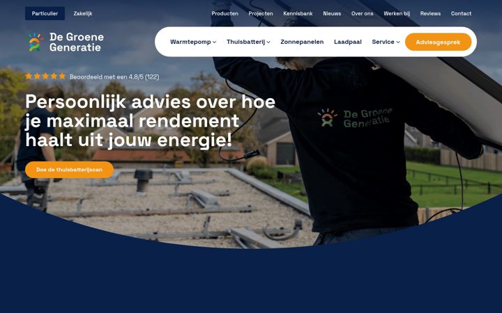 Screenshot von degroenegeneratie.nl