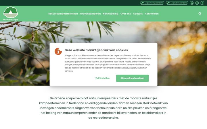 Skjermbilde av degroenekoepel.nl