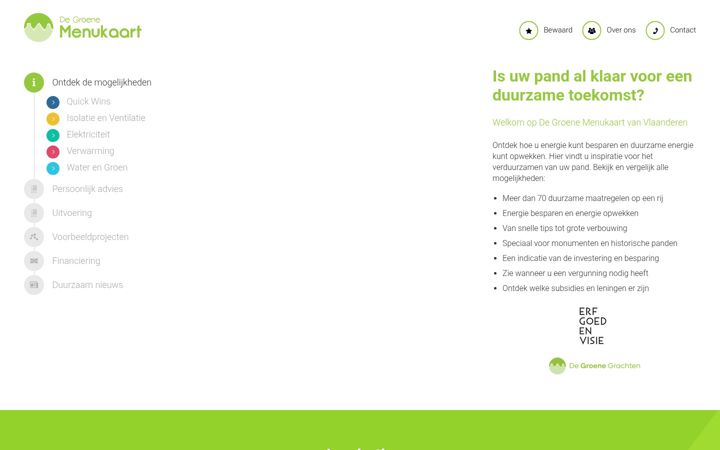 Screenshot of degroenemenukaart.be