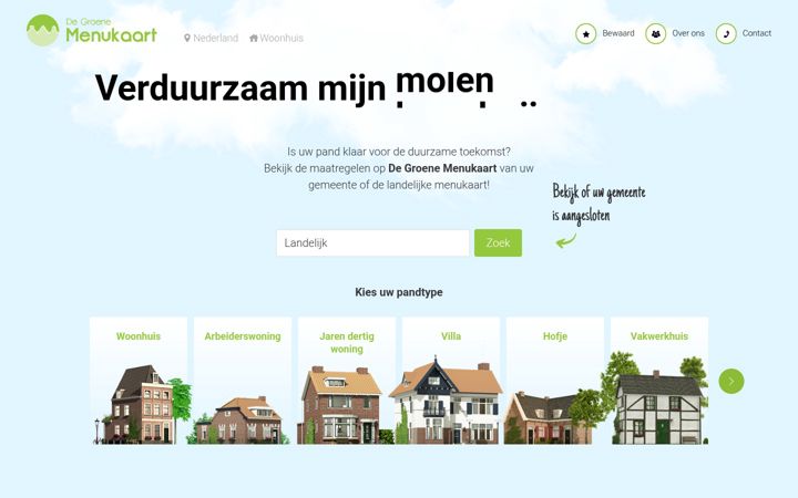 Skjermbilde av degroenemenukaart.nl