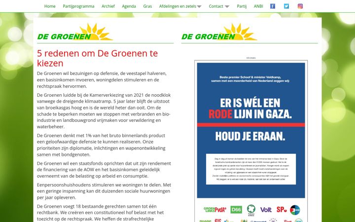 Screenshot von degroenen.nl