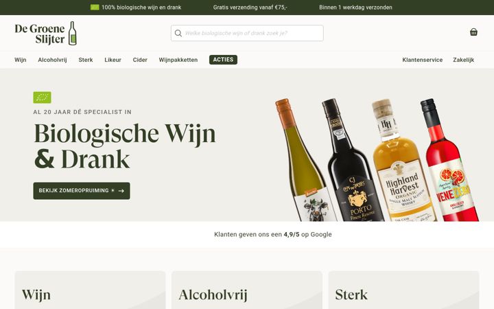 Screenshot von degroeneslijter.nl