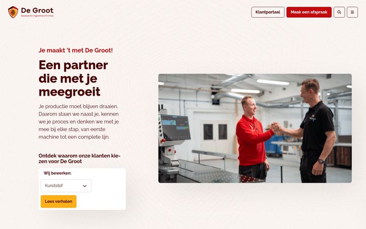 Screenshot von degroot.nl