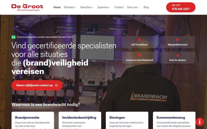 Screenshot von degrootbrandwachten.nl