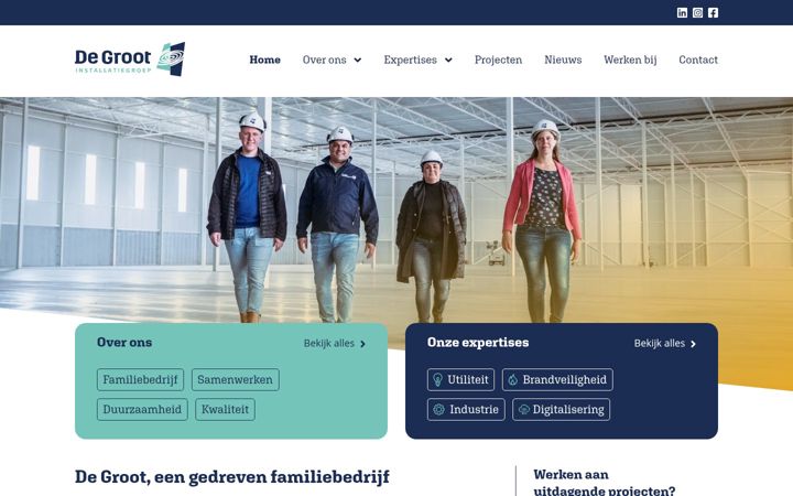 Screenshot von degrootgroep.nl