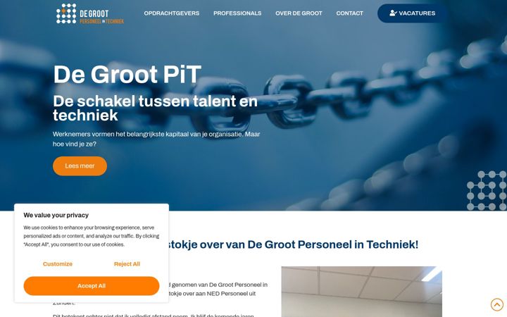Screenshot von degrootpit.nl