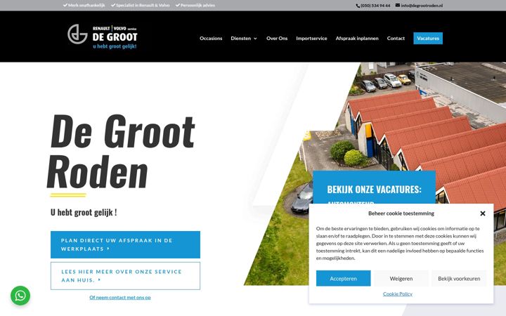 Skjermbilde av degrootroden.nl