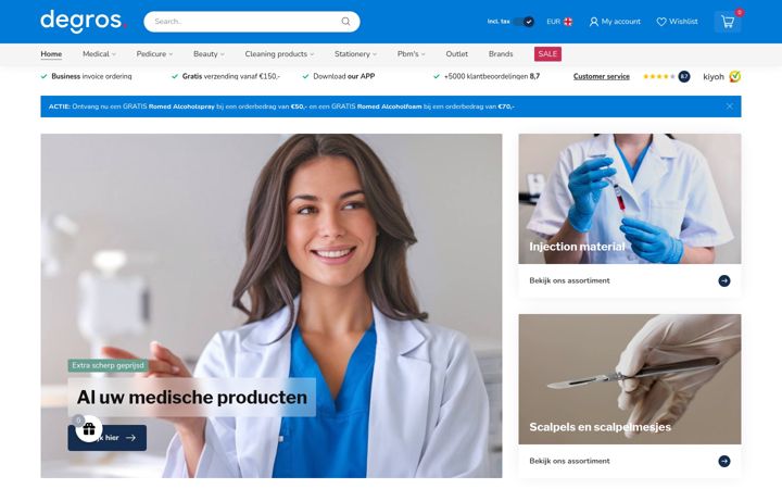 Screenshot von degros.nl