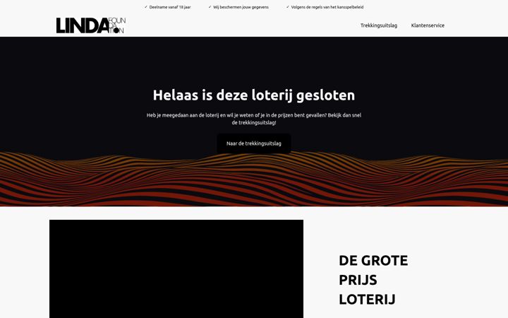 Screenshot von degroteprijsloterij.nl