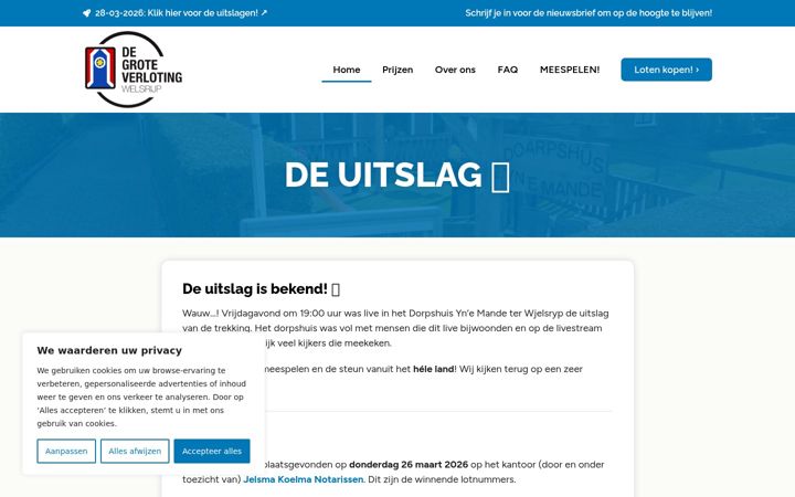Skjermbilde av degroteverloting.nl