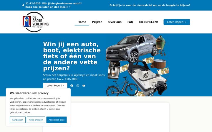 Screenshot of degroteverlotingnl.com