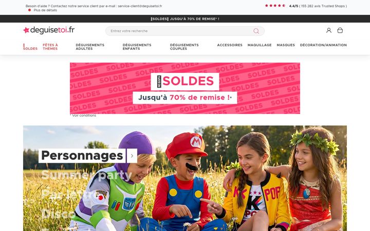 Screenshot of deguisetoi.fr