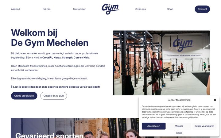 Screenshot of degymmechelen.be