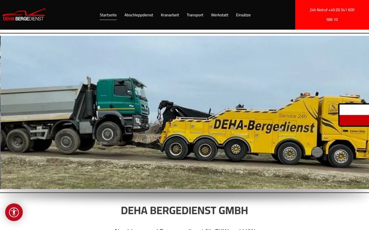 Screenshot of deha-bergedienst.de