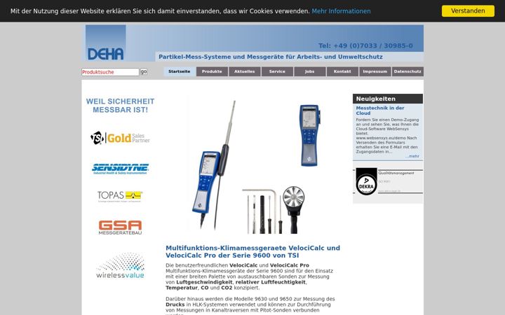 Screenshot of deha-gmbh.de