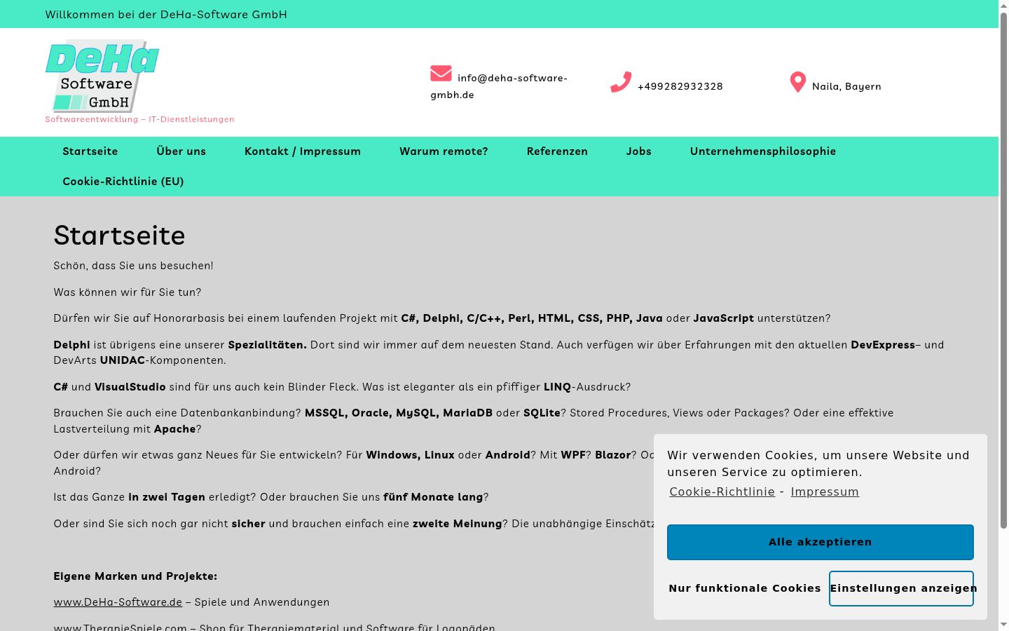 Screenshot van de toestemmingsbanner zoals getoond vóór enige interactie