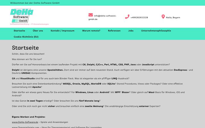 Screenshot of deha-software-gmbh.de