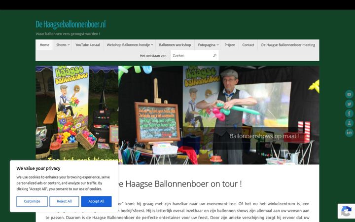 Skjermbilde av dehaagseballonnenboer.nl