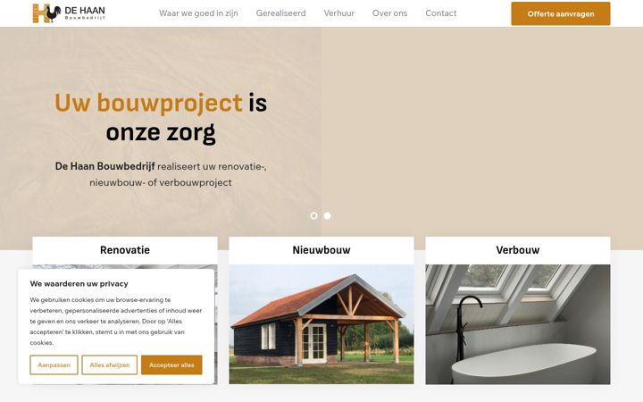Skjermbilde av dehaanbouwbedrijf.nl