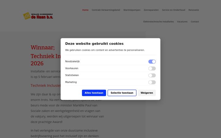 Captură de ecran a dehaanoosterwolde.nl