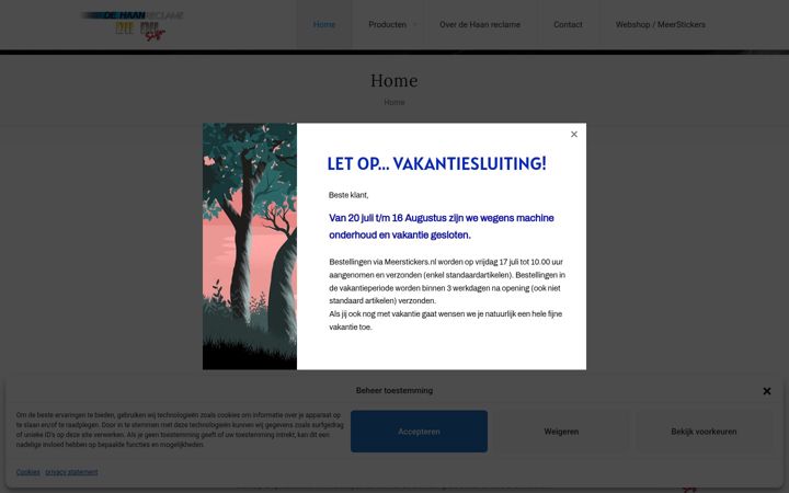 Skjámynd af dehaanreclame.nl