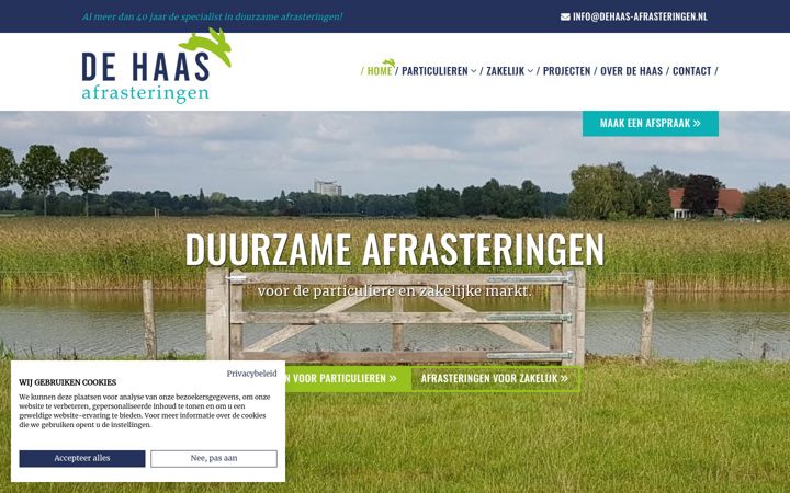 Captură de ecran a dehaas-afrasteringen.nl