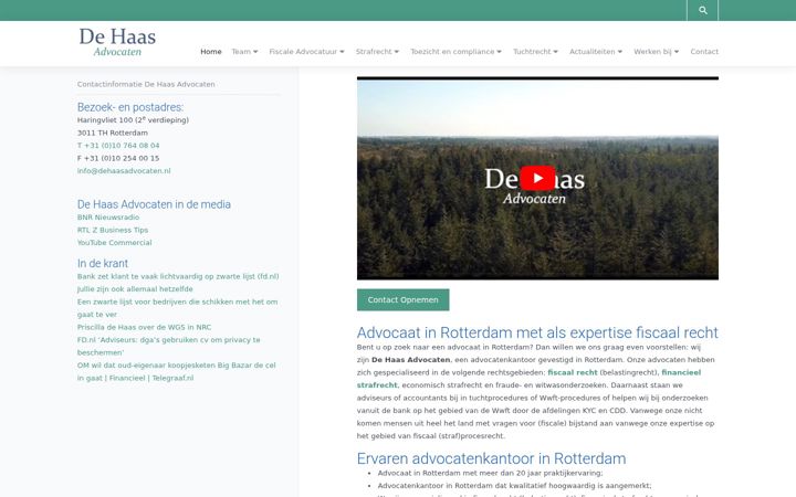 Captură de ecran a dehaasadvocaten.nl