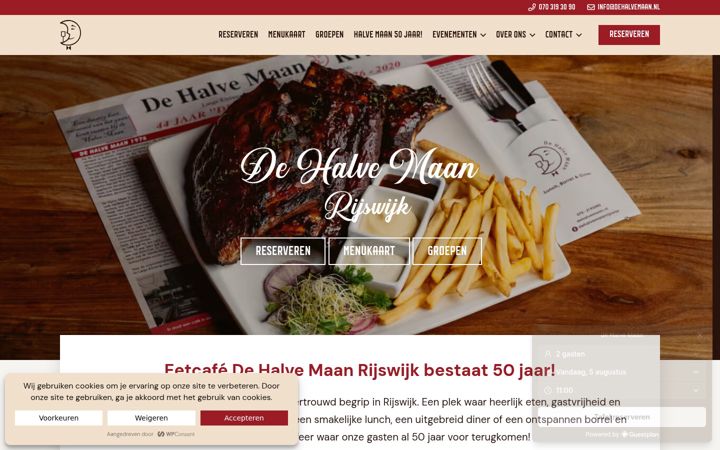 Captură de ecran a dehalvemaan.nl