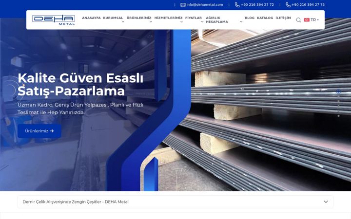Screenshot of dehametal.com