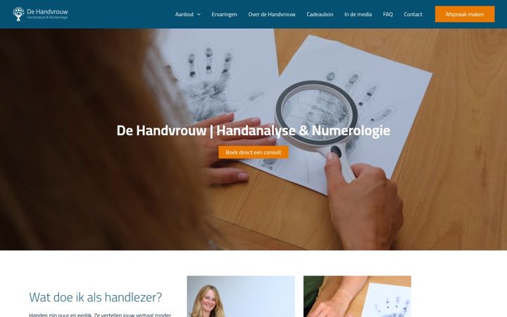 Snímek obrazovky dehandvrouw.nl