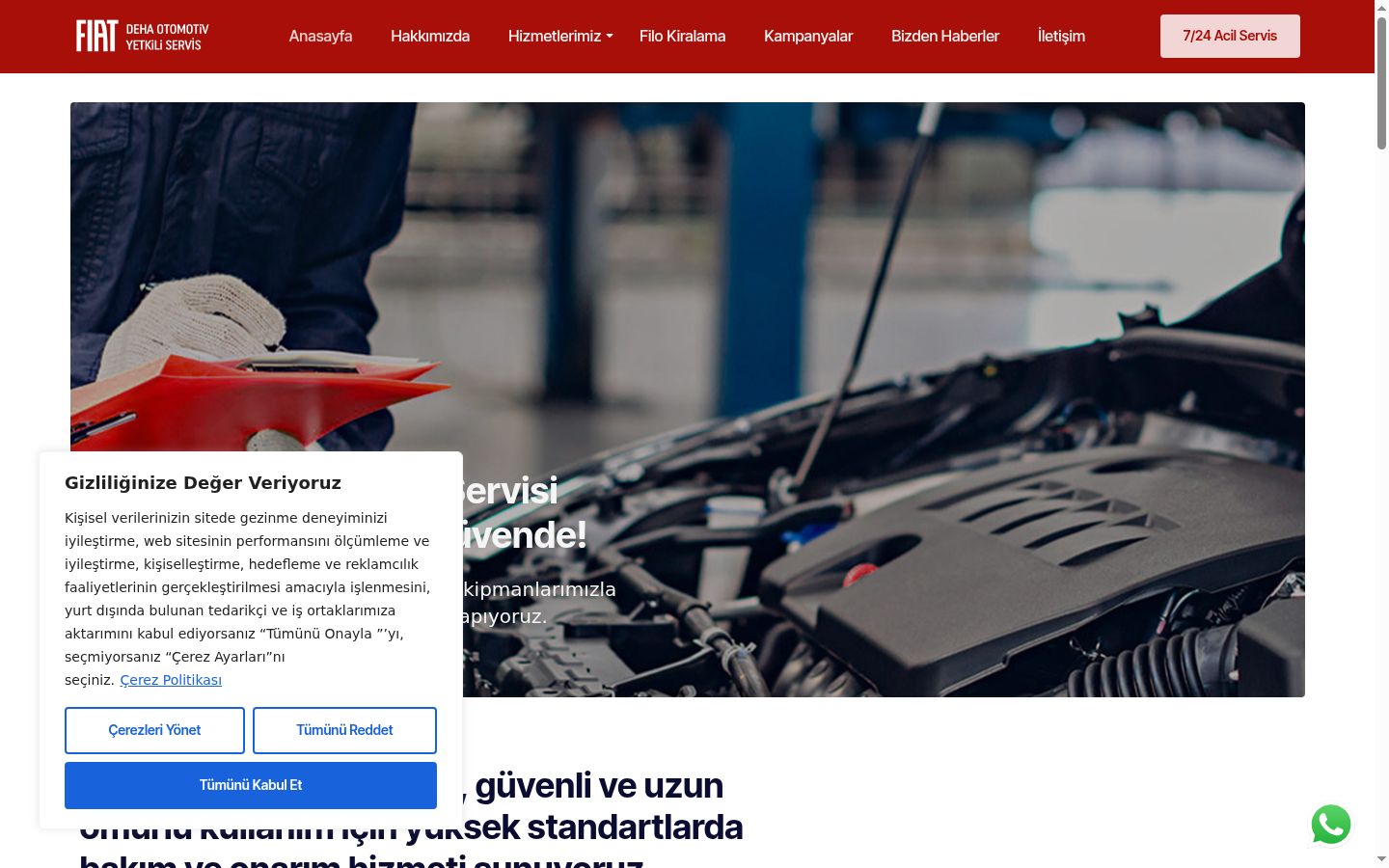 Screenshot des Einwilligungsbanners vor jeglicher Interaktion