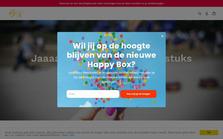 Skjermbilde av dehappybox.nl