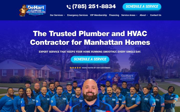 Screenshot of dehartplumbing.com