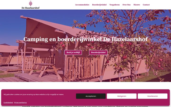 Skjermbilde av dehazelaarshof.nl