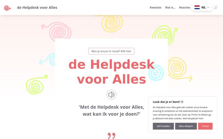 Screenshot di dehelpdeskvooralles.nl