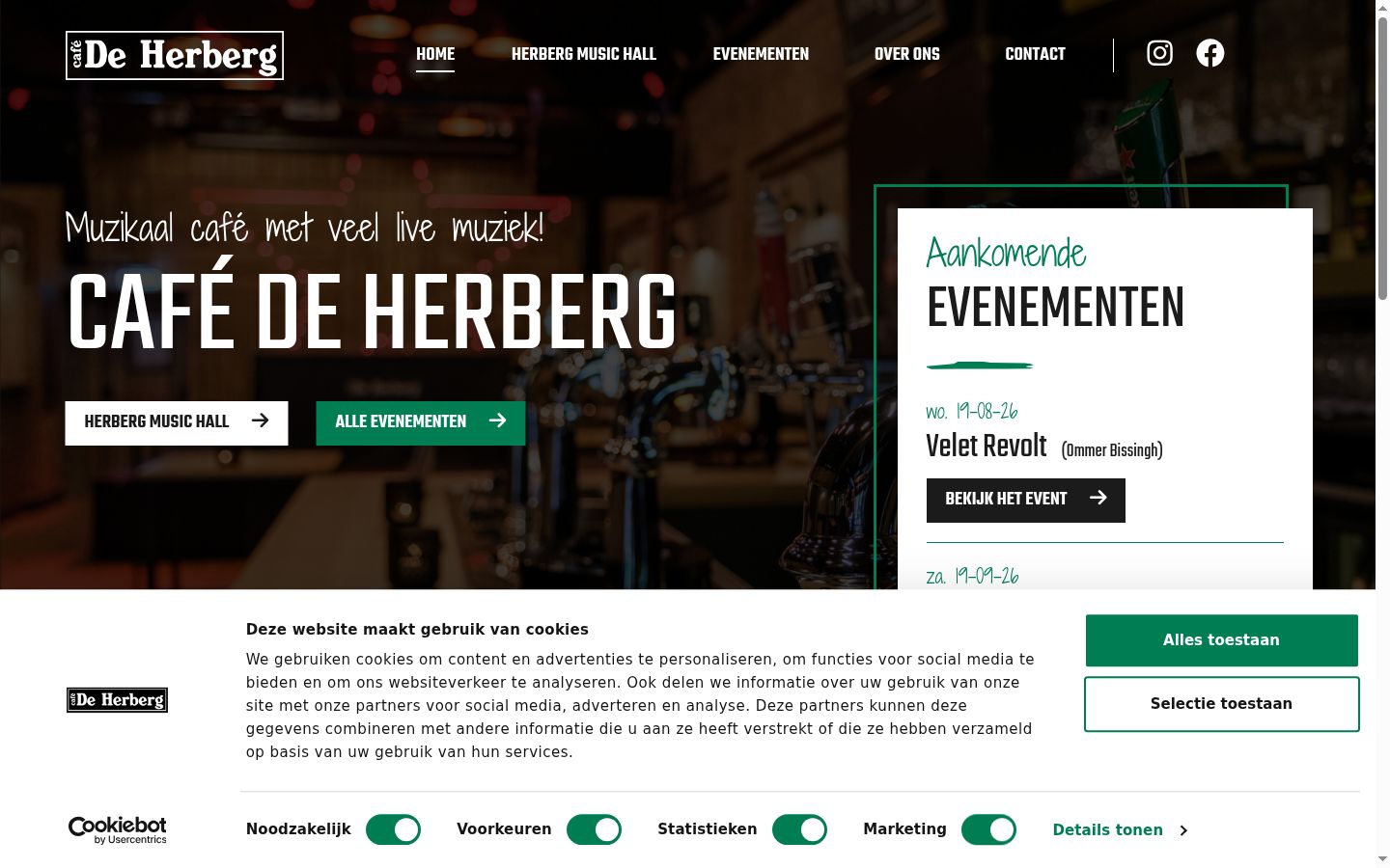 Screenshot des Einwilligungsbanners vor jeglicher Interaktion