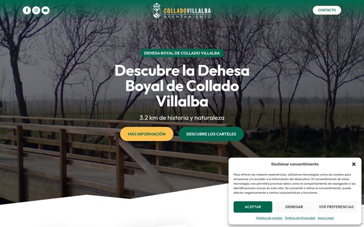 Snimka zaslona za dehesacolladovillalba.es