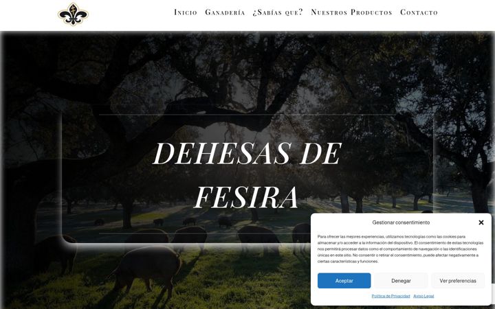 Screenshot of dehesasdefesira.com