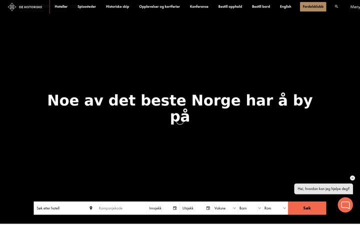 Screenshot stránky dehistoriske.no